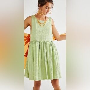 NWOT free people beach I’m obsessed sleeveless mini dress in green - size S 💚